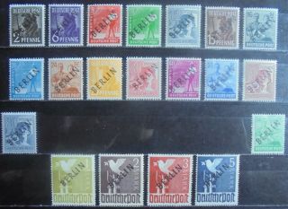 Germany (berlin) 1948 Pictorial Issue,  Black Overprint,  Set Of 20 M/h & Mnh