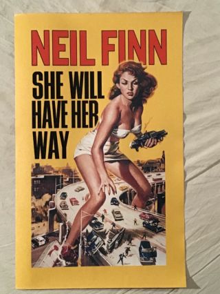 Neil Finn Canvas Promo Poster Attack Of The 50 Foot Woman Graphic Crowded House