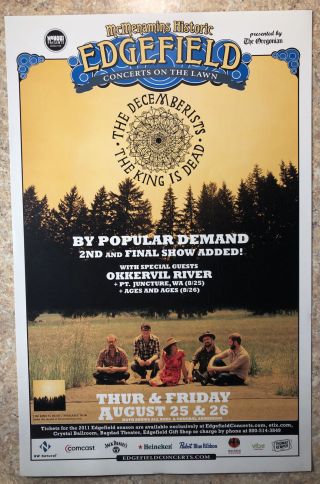 The Decemberists,  Okkervil River 2011 Concert Poster Flyer (2) 11x17