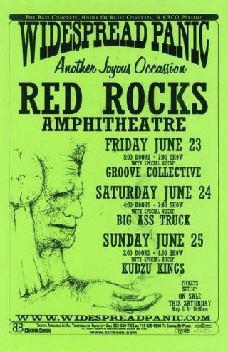 Widespread Panic Red Rocks 2000 Concert Poster Colorado