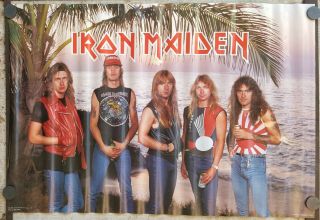 Iron Maiden Sunset Palm Tree 1984 Poster Approx 23 X 33.  5
