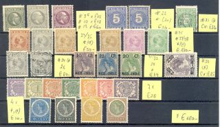 Dutch Indies - Ned Indie - 29 Stamps Cv € 580 - /  /0 - - Most Vf
