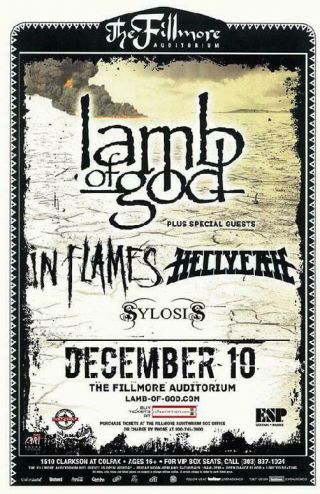 Lamb Of God Hellsyeah Denver 2012 Fillmore Concert Poster Metal