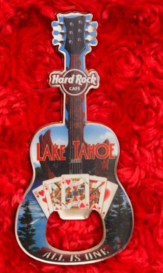 Hard Rock Cafe Pin Lake Tahoe City T V13 Magnet Guitar Head Bottle Opener
