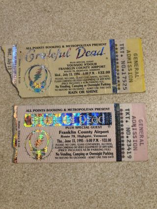 Grateful Dead Ticket Stubs - 1994/1995 Highgate Vt