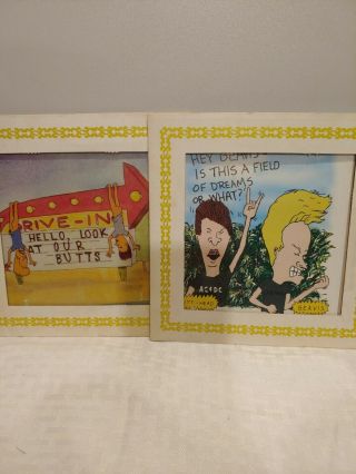 Beavis And Butthead Carnival Prize Glass Mirror 6x6 With Cardboard Frame