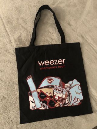Weezer Memories Tour Tote Bag Black Rivers Cuomo Pinkerton Cruise Ewbaite