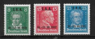 Germany Reich 1927 Nh Complete Set Of 3 Michel 407 - 409 Cv €240 Vf