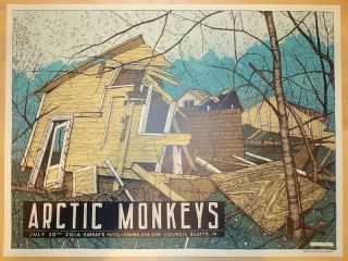Arctic Monkeys Council Bluffs Ia 2014 Show Poster Ltd Ed Signed & Numbered
