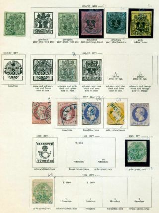 German States Hannover 1850s/60s Imperfs M&u (13 Items) Zz 127