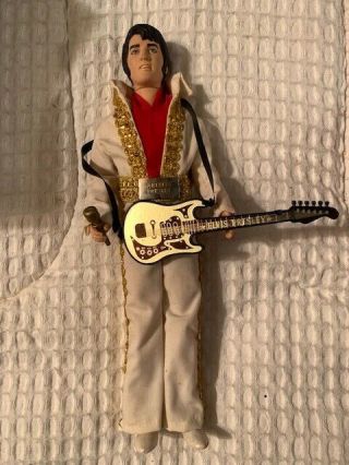 Vintage 1984 Eugene Graceland Elvis Presley 11” Vinyl Doll W/ Guitar And Mic