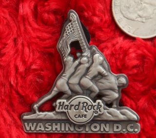Hard Rock Cafe Pin Washington Dc Iwo Jima War Memorial 3d Pewter Statue Hat Logo