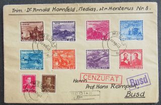 Romania 1943 Cover,  Medias - Busd,  Mi 782 - 789,  805,  813,  Censor Mark