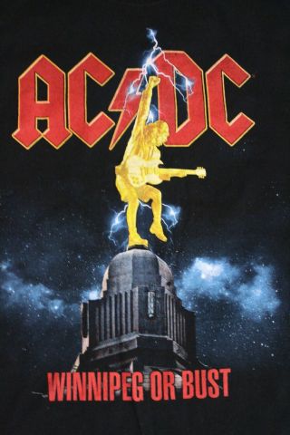 Ac/dc Live Rock Or Bust Concert North America Tour Shirt 2015 Tag Medium