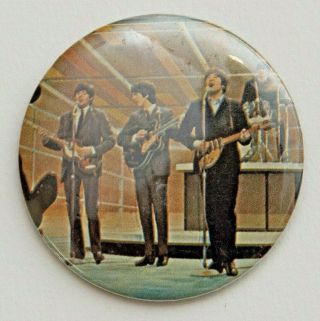 The Beatles Pin Back Button Beatles On Ed Sullivan Show 3 "