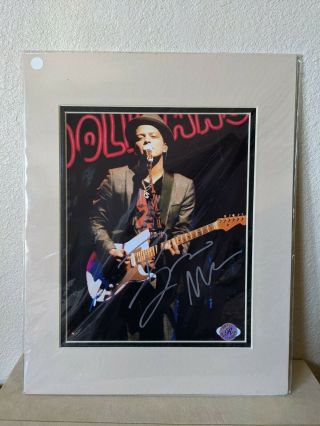Bruno Mars Photo In 11 " X14 " Mat,  Ready To Frame With Repli Autograph
