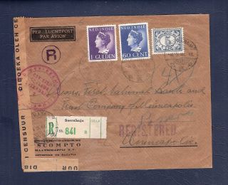 9 Netherlands Indies 1941 Censored Registered Airmail Cover To Usa Clipper