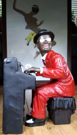 Piano Player Figurine Sculpture Jazz Blues Pianist Musician Statue