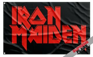 Iron Maiden Flag Banner (3x5 Ft) Rock Heavy Metal Band Wall Garage Black