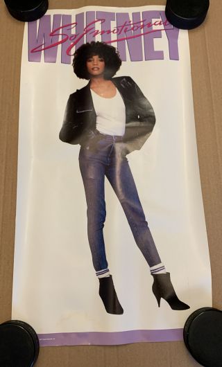 Whitney Houston 1987 Promotional Poster Arista Records - So Emotional