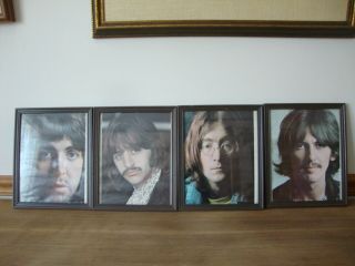 Vintage Framed Beatles Pictures Photos From 1968 White Album
