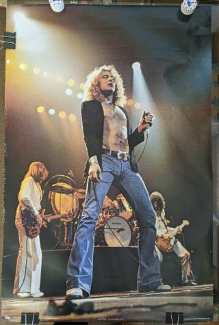 Vintage Robert Plant Led Zeppelin Poster 1978 Jimmy Page Us Tour Msg 1977 Vg,