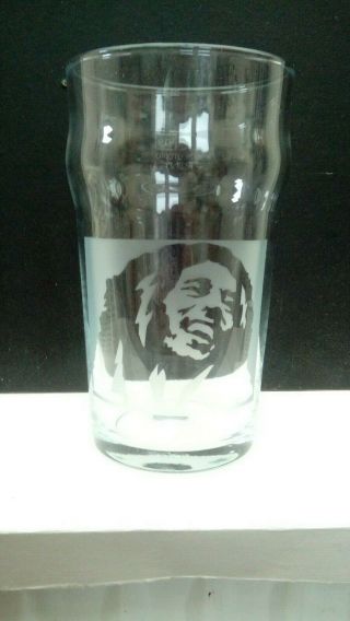 Bob Marley Etched Engraved Beer Pint Glass