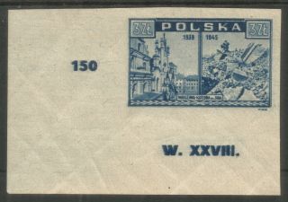 Poland,  Fi:381 B1,  Mnh,  With A Plate Number W.  Xxviii With Error " Beam In The Window