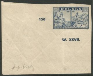 Poland,  Fi:381 B1,  Mnh,  With A Plate Number W.  Xxvii With Error " Beam In The Window "