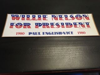 Vintage 1979 Willie Nelson For President Bumper Sticker