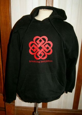 Breaking Benjamin Band Red Logo 3xl Black Hooded Sweatshirt Rock Music Tour