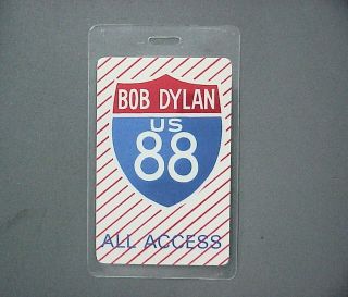 Bob Dylan Backstage Pass Laminated Authentic Rare U.  S.  88 - Road Sign Pass