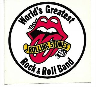 Vintage Rolling Stones 3 &1/2 " X 3 & 1/2 " Window Sticker