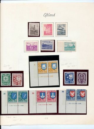 Estonia 1940s Mnh Mh (18 Items) (zz 1175