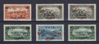 Alaouites 1926,  Yvert 35 - 40,  Mlh