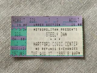 Steely Dan Concert Ticket Stub 8/17/1993 Hartford Civic Center Conneticut Ct