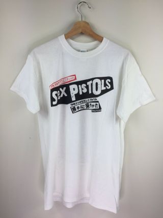 Sex Pistols Filthy Lucre Live Japan T - Shirt Medium White Gildan Heavy Cotton
