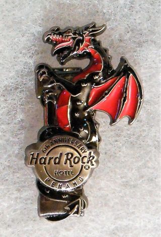 Hard Rock Hotel Penang 6th Anniversary 3d Red & Silver Dragon Pin 86115