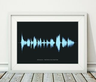 Metallica - Nothing Else Matters - Sound Wave Song Lyric Art Print - Sizes A4 A3