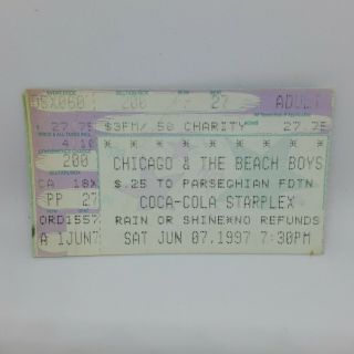 Chicago & The Beach Boys - Coca - Cola Starplex Jun 7,  1997 7/7/97 Ticket Stub