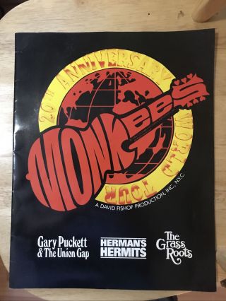 The Monkees - 1986 Tour Book Program,  20th Anniversary
