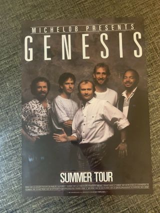 Genesis Summer Tour 1987 Michelob Anheuser Busch Poster Phil Collins 19”x13.  5”