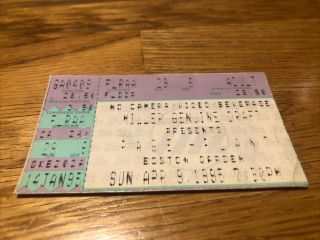 Page - Plant Concert Ticket Stub Led Zeppelin Jimmy Page Robert Plant Boston 1995