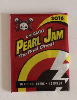 Pearl Jam Baseball Card Pack 2016 Chicago Wrigley Field Eddie Vedder