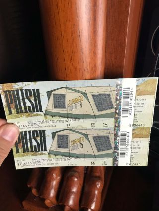 2 Phish Ptbm Concert Tour Ticket Stubs Stub Full 7.  5.  13 2013 Saratoga Ny Spac