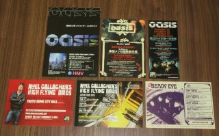Oasis & Related Japan Promo Flyer X 6 Set Noel Gallagher Beady Eye
