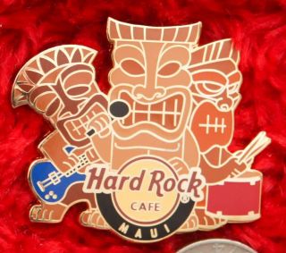 Hard Rock Cafe Pin Maui Tiki Jam Mask God Hawaii Band Hat Lapel