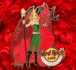 Hard Rock Cafe Pin Hollywood Fl Dragon Girl June Red Dragon 6 Devil