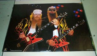 Zz Top Vintage Stage W/ Guitars 1986 Poster