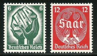 Germany Third Reich 1934 Saar Plebiscite Complete Set Vf Mnh